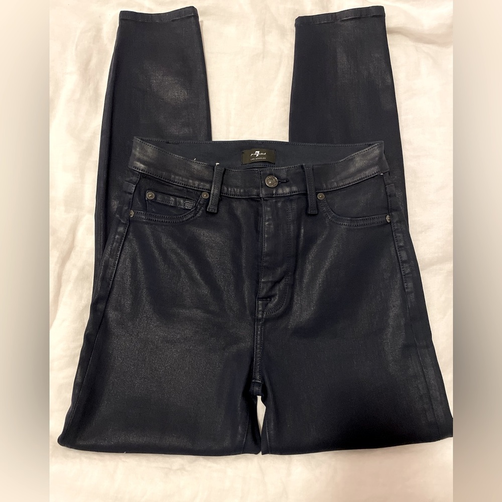 NWOT stunning navy coated jeans 7 for all mankind